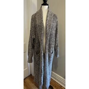 Lucky Brand Cardigan Sweater Open Front Long Brown Duster Women's Extra Large